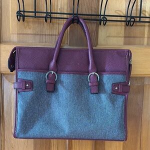 Elegant Burgundy and Gray Bag and Laptop holder